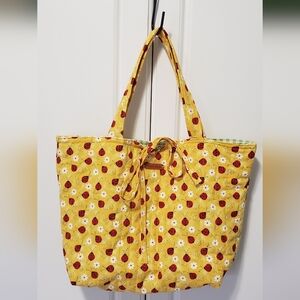 Charming Yellow Ladybug Tote Bag